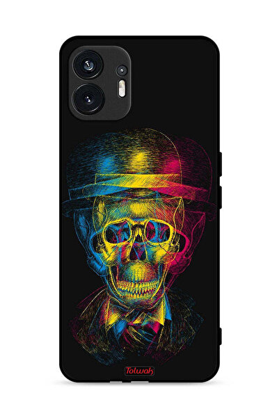 Tolwak غطاء حماية لهاتف Nothing Phone (2) 5G بتصميم جمجمة وقبعة ملونة وفن خيالي