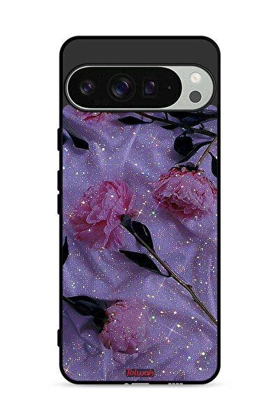 Tolwak غطاء حماية لهاتف Google Pixel 9 Pro بنقشة ورود لامعة