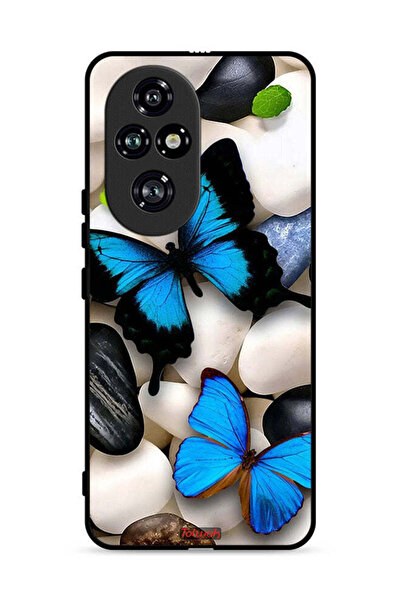 Tolwak غطاء حماية لهاتف Honor 200 Pro 5G بنقشة فراشات على أحجار