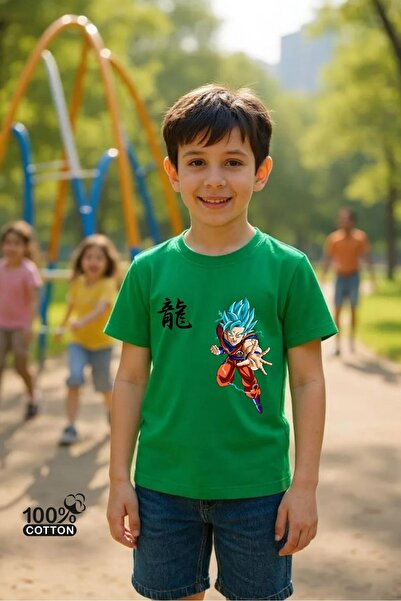 Windy Island Băiat guler rotund bumbac 100% Anime cu imprimeu tricou