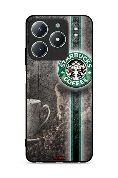 Tolwak غطاء حماية لهاتف Realme C61 4G بنقشة فن القهوة