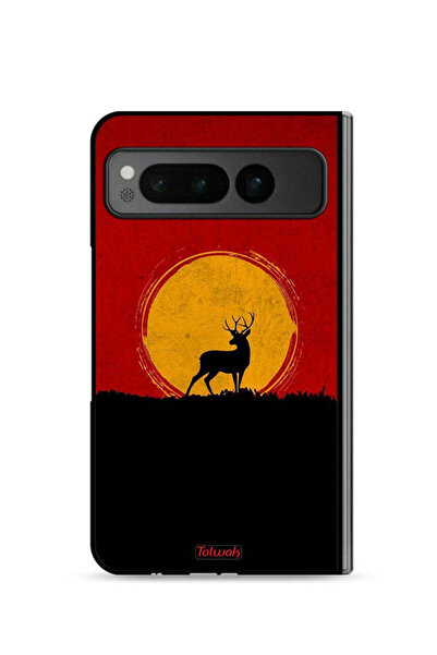 Tolwak غطاء حماية لهاتف Google Pixel Fold 5G بتصميم غزال وقمر