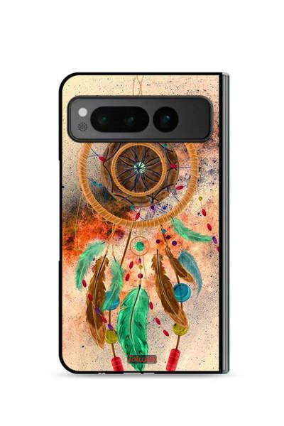 Tolwak غطاء حماية لهاتف جوجل بيكسل فولد 5G بنقشة ريش ماندالا معلق