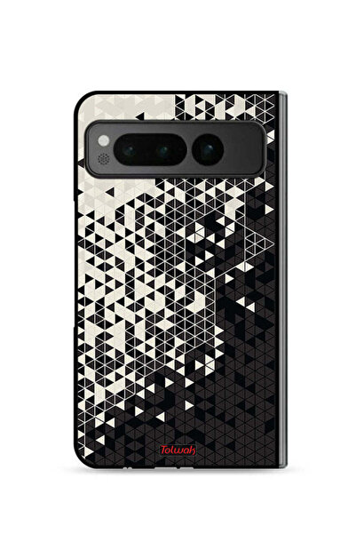 Tolwak غطاء حماية لهاتف Google Pixel Fold 5G بنمط مثلث فني رقمي