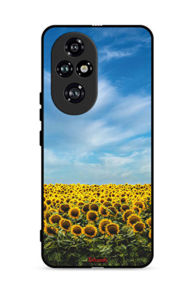 Tolwak غطاء حماية لهاتف Honor 200 Pro 5G بطبعة عباد الشمس تحت السماء