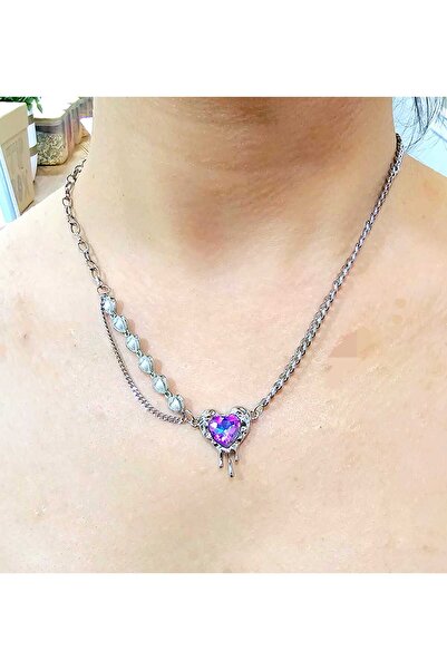 DÜKKAN DESİGN Pearl Stone Heart Necklace