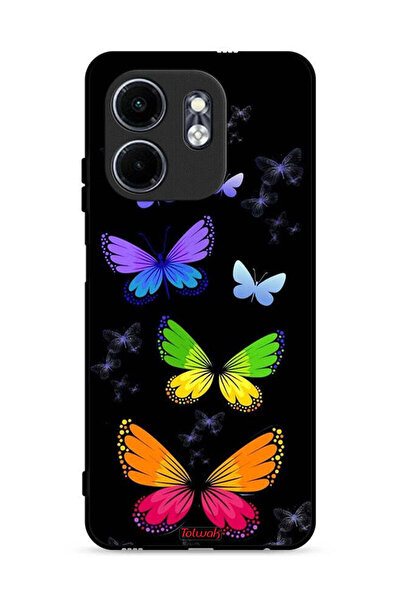 Tolwak غطاء حماية لهاتف إنفينيكس سمارت 9 4G بنقشة فراشات ملونة