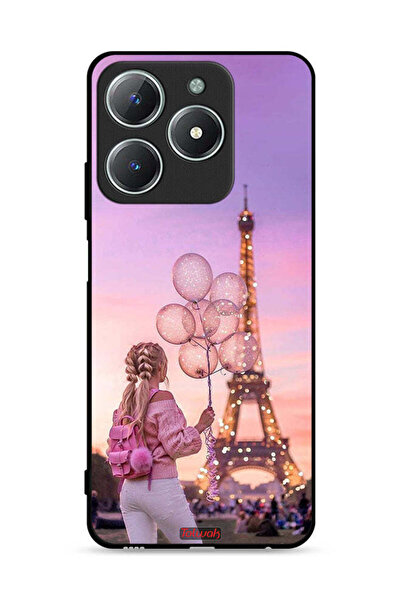 Tolwak غطاء حماية لهاتف Realme C63 4G بطبعة فتاة تحمل بالونات