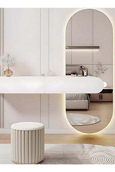 Taimi 90x60cm Oval Makeup Mirror with LED Backlight, Makeup Mirror Suitable for Dressing Room