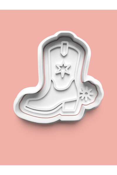 AKTASTORE قالب كوكيز على شكل حذاء رعاة البقر وقالب عجينة السكر 0918-1