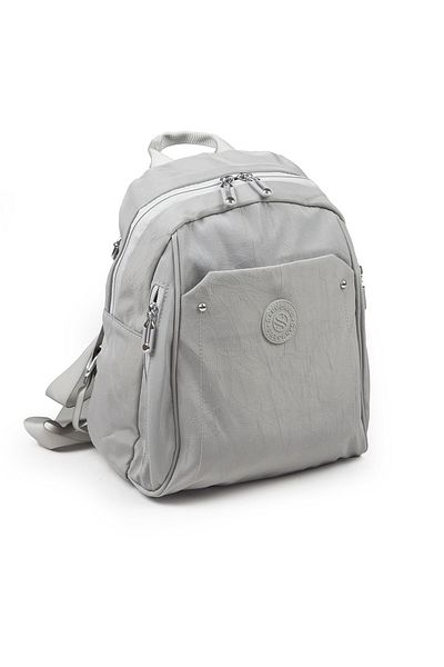 İMAKS Small Size Lightweight Water Resistant Parachute Fabric Multi-Eye Casual Women's Backpack Light Gray S013