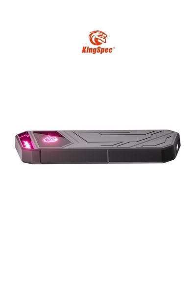 KINGSPEC محرك أقراص الحالة الصلبة الخارجي المحمول Z5 مع إضاءة RGB | علبة من سبائك الزنك، محرك أقراص الحالة الصلبة فائق السرعة USB 3.2 Gen2x2