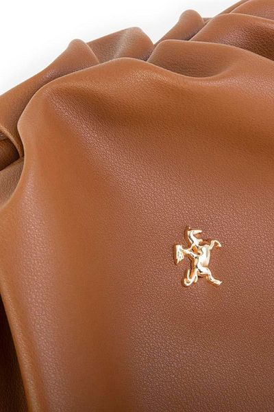 POLO CLUB Women's Soft Leather Scholarship Drawstring Mouth Long Cross Strap Bundle Hand & Shoulder Bag (25X20 cm)