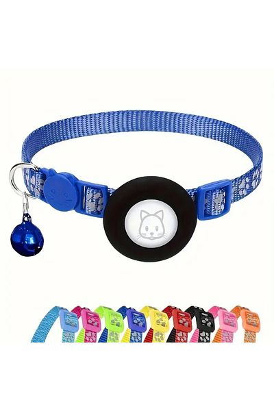 Lady Fify Airtag Attachable Neck Collar with Reflection and Bell for Cat and Dog
