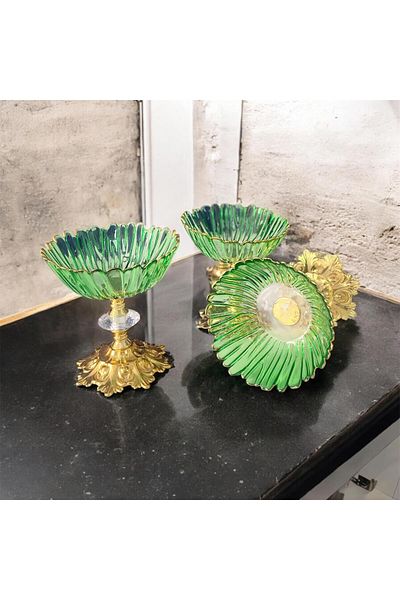 partridge store Metal Leg Glass Freezer Green Set of 6