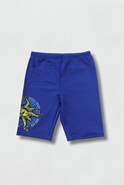 Beniizle Ahtapot Baskılı Boneli Erkek Çocuk 3'lü Set Mayo