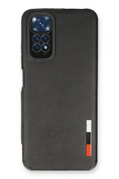 CepteToptan حافظة هاتف Xiaomi Redmi Note 11 مصنوعة من السيليكون والجلد - أسود - MKİ5985-2165