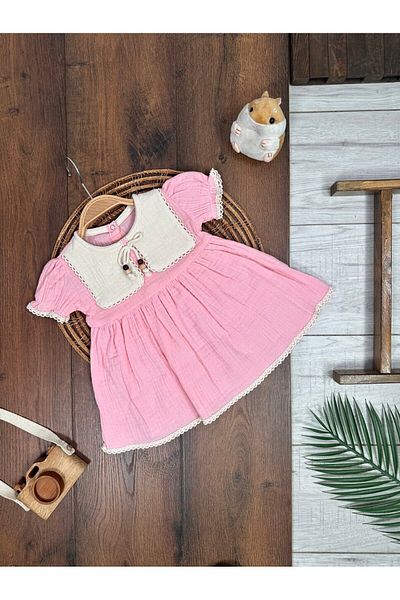 Kids Kingdom Cotton Lace Detail Short Sleeve Girl Dress