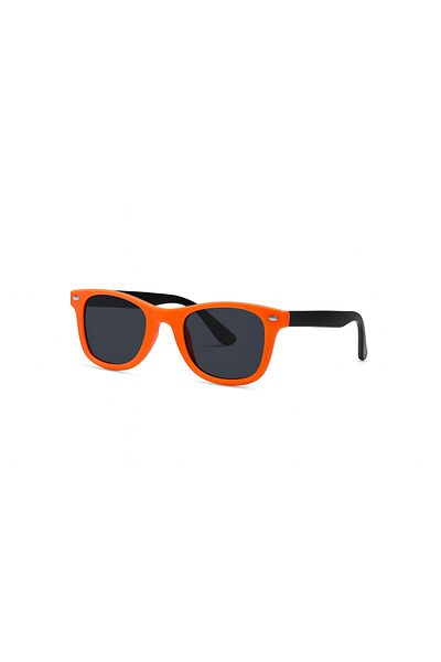 CHANCE GİFT Double Color Unisex Kids Sunglasses Uv400 Protected Sunglasses Rb Case Black-Orange