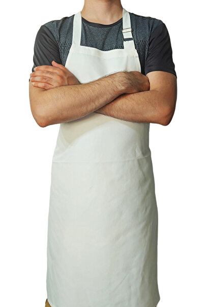 Ant Rotagrup Üniforma ve İş Elbiseleri Adjustable Ecru Kitchen Restaurant Chef Apron Without Pockets
