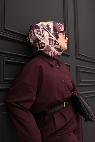 Silk Home Μεταξωτό μαντίλι Twill - 11462-32 Plum Beige
