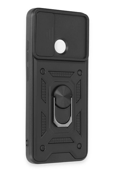CepteToptan جراب هاتف Xiaomi Redmi 12C من السيليكون مع حلقة عدسة Pars - أسود - MKİ8727-8503