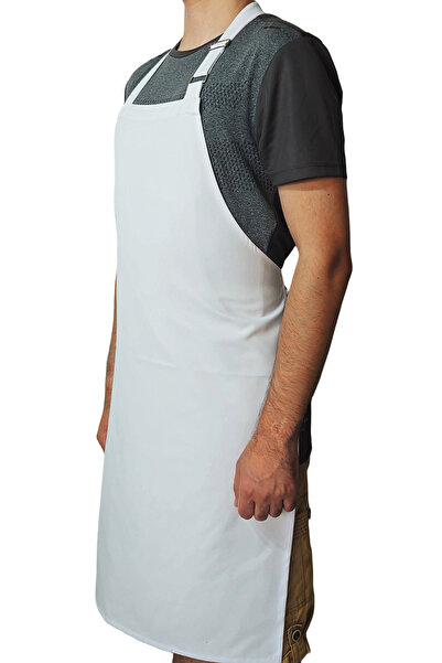 Ant Rotagrup Üniforma ve İş Elbiseleri Adjustable Length Pocketless White Kitchen Restaurant Chef Apron