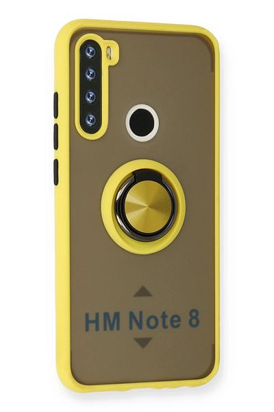 CepteToptan حافظة هاتف Xiaomi Redmi Note 8 من السيليكون مع حلقة مونتريال - أصفر - MKİ1733-5178