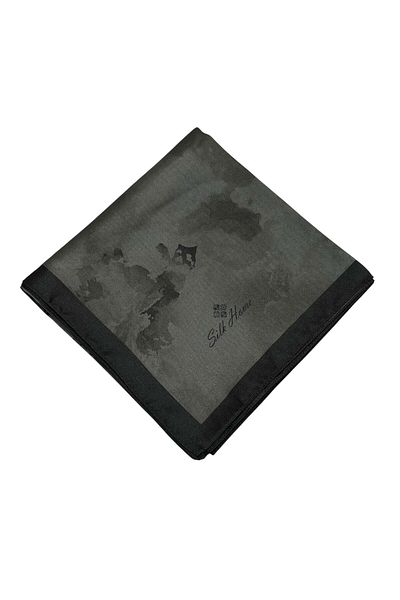 Silk Home Patterned Shiny Scarf - 8647 - Dark Anthracite