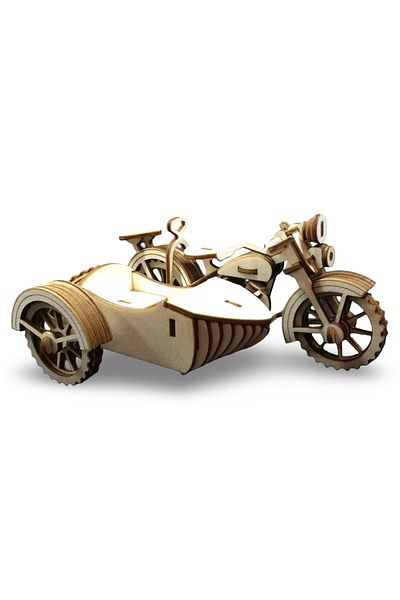 ALGWOOD Retro Basket Motorcycle Wooden Model - 117 Piece Wooden Puzzle Model Kit 3D Puzzle