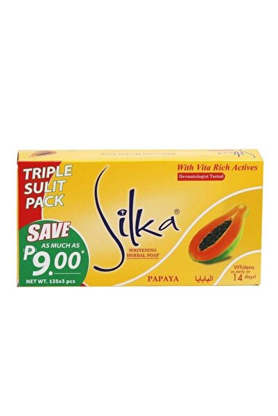 Silka سيلكا صابون بالبابايا لتفتيح البشرة 135 جم * 3 قطع