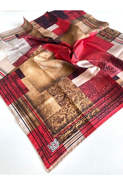 Levidor وشاح تيفيل من الحرير الخالص 49239 نمط أحمر مختلط