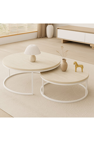 EDMONDA EV AKSESUAR EDMONDA BEYAZ İKİLİ ORTA SEHPA