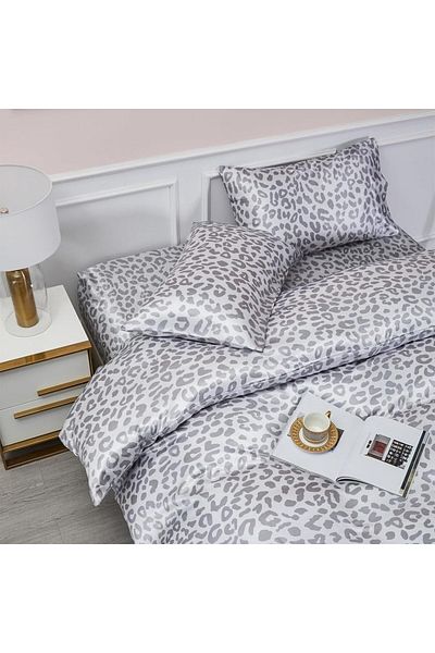 OEM Bed Linen 200 X 200 Cm, Shiny Leopard Satin, Set Of 2 Pillowcases 80 X 80 Cm Zipper