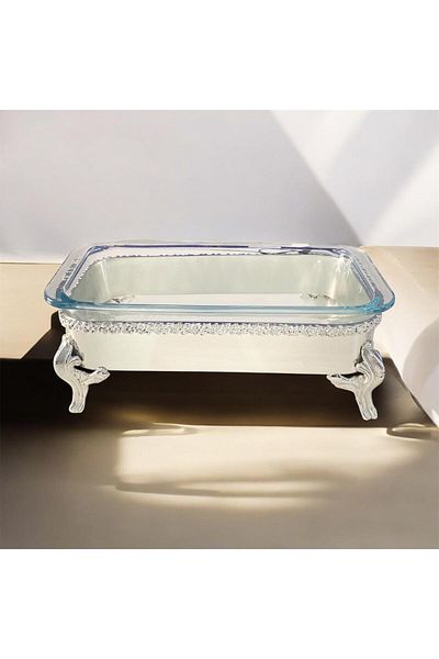 partridge store Silver Plated Footed Presentation Plate 25cm Silver