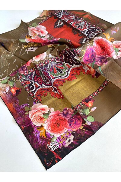 Levidor Eșarfă din mătase pură Tivil 48944 verde cu model mixt