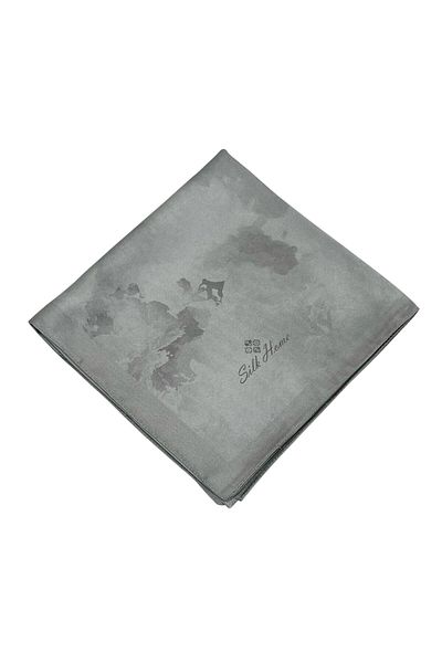 Silk Home Patterned Shiny Scarf - 8647 - Gray