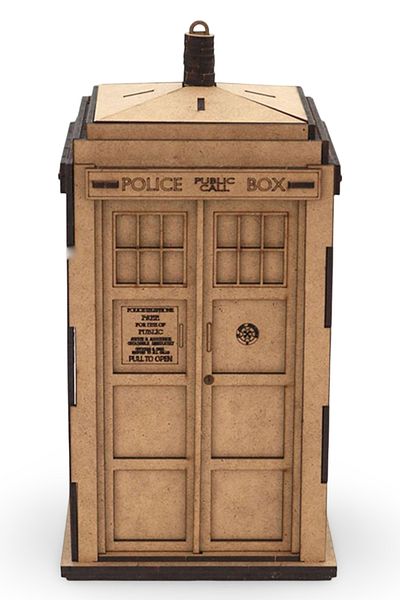 ALGWOOD Dr. Who Tardis Wooden Model Kit - Dr. Who Style 3D Puzzle Hobby Kit 48 Pieces