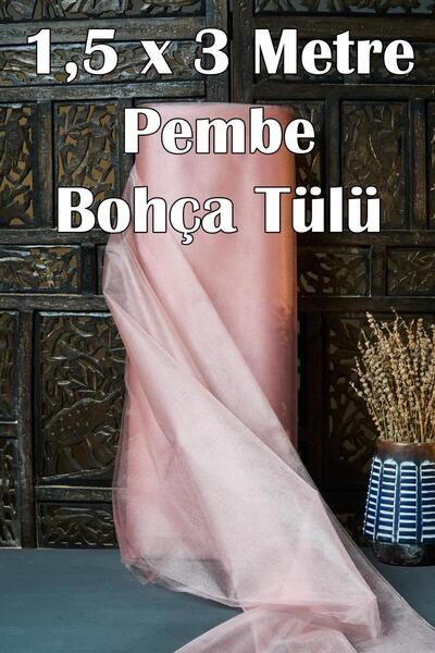 Dantelux Çok Amaçlı Kristal Tül (Bohça Tülü) 1,5x3 Metre - Pudra Pembesi