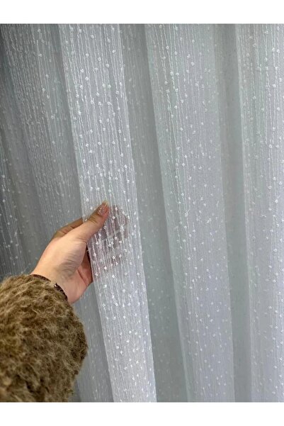 Emuz Perdele din tul cu model cu puncte 1/3 plisuri în tuburi, nu necesită călcat, fundal cu greutate mare, tul, perdea,