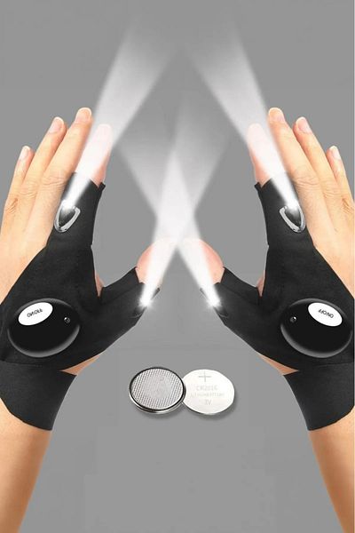 omilife Lighted Gloves Fingertip Led Lighted Flexible Structure Gloves Illuminated Practical for Night Work