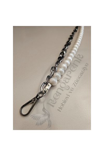 RENGARENK Bag Handle Pearl Black Chain Detailed 40cm