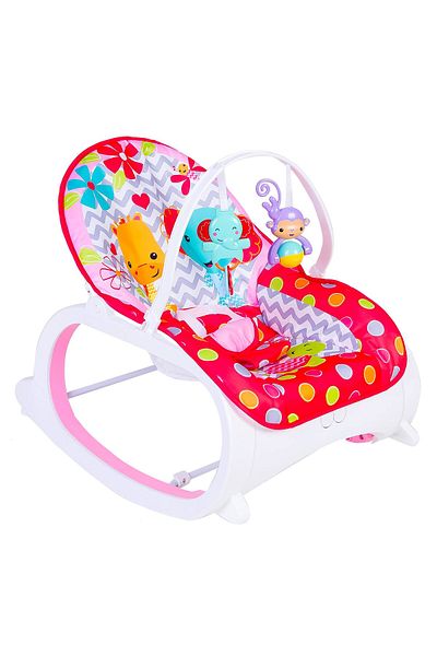 rexa Toddler Polka Dotted Portable Rocker – Lightweight Baby Rocking Chair (63 x 42 x 18 cm)
