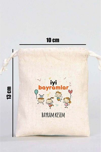 craftbaskitasarim Eid Kesem Printed Eid Children's Money Pouch