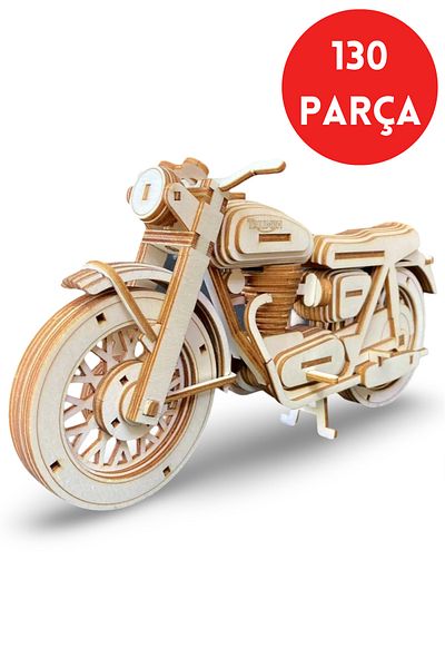 ALGWOOD Bonneville 650 Wooden Motorcycle Kit - 130 Piece 3D Puzzle Model