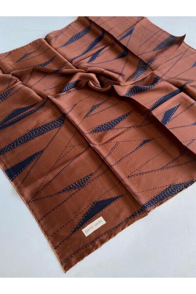 Pierre Cardin Μεταξωτό Φουλάρι Sura 8748230-361-48771 Καφέ με Μικτό Σχέδιο