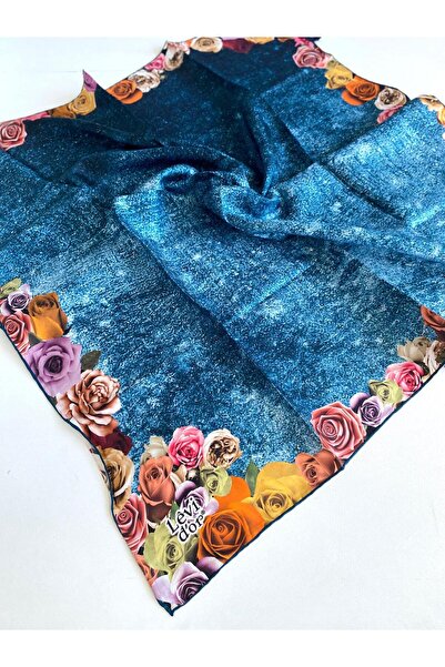 Levidor Tivil Pure Silk Scarf 48966 Μπλε Μικτό Σχέδιο