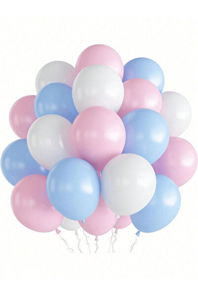 Bunloon مجموعة بالونات “Sweet Reveal” باللون الأزرق الفاتح والوردي والأبيض