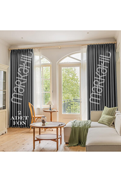markahil home textile MARKAHİL Tam Karartma Blackout Perde 2 Adet Işık Geçirm...