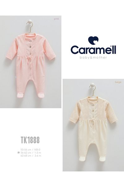 Caramell Barbosa Tine Lace Baby Jumpsuit Tk1888 (0-1Ay/1-3Ay/3-6Ay) New Season 2025 Ecru